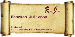 Roszkos Julianna névjegykártya